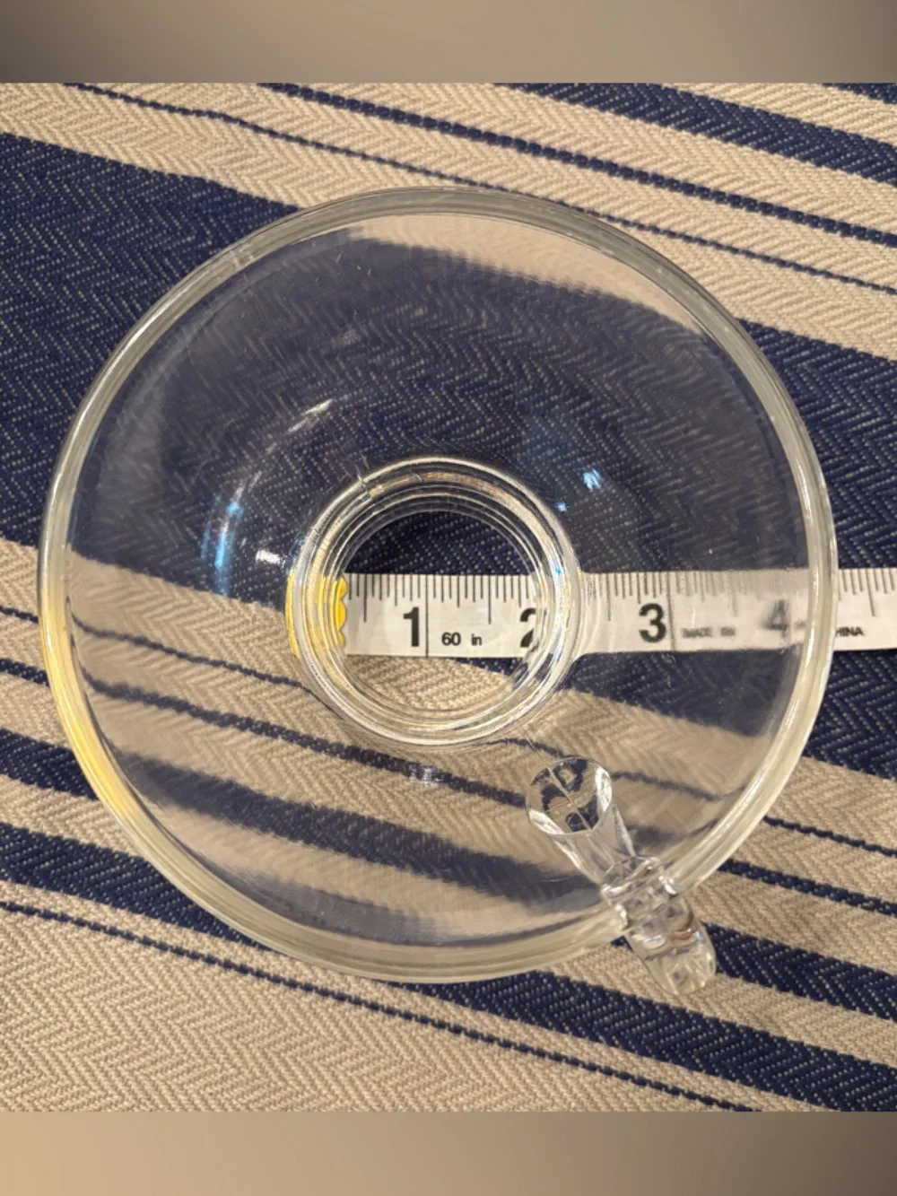 Vintage Heavy Clear Glass Canning Funnel w/ Handle Wide Mouth Preserving Tool